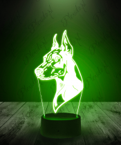 Lampka LED 3D Plexido Pies Doberman - 3