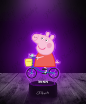 Lampka LED 3D Plexido z Nadrukiem Bajka Świnka Peppa na Rowerze - 3