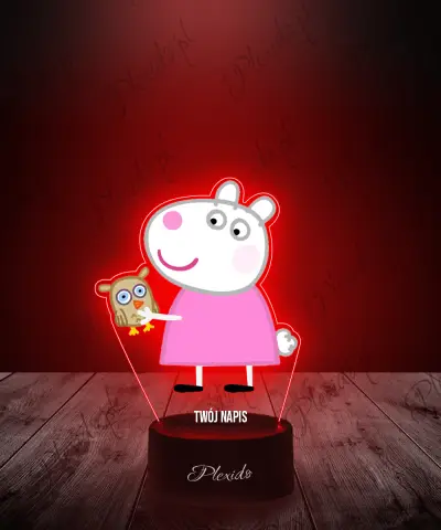 Lampka LED 3D Plexido z Nadrukiem Świnka Peppa Suzy Sheep - 1