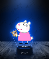 Lampka LED 3D Plexido z Nadrukiem Świnka Peppa Suzy Sheep - 3