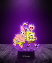 Lampka LED 3D Plexido z Nadrukiem Spongebob Gacek i Patryk - 1