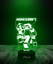 Lampka LED 3D Plexido Gra Minecraft Steve z Kilofem - 2