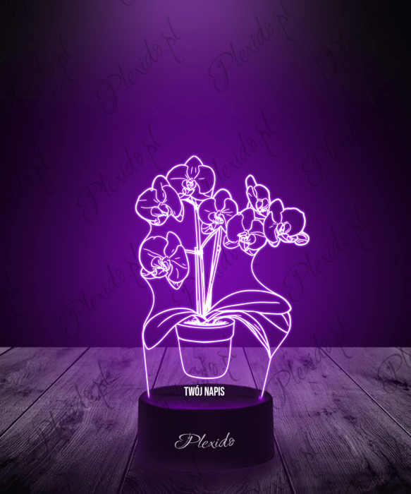 Lampka LED 3D Plexido Kwiaty Orchidea Storczyk - 1