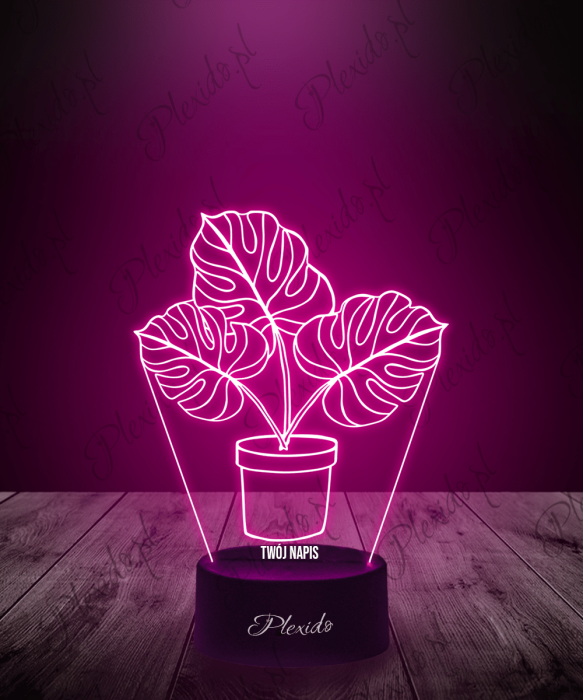 Lampka LED 3D Plexido Kwiaty Monstera - 1