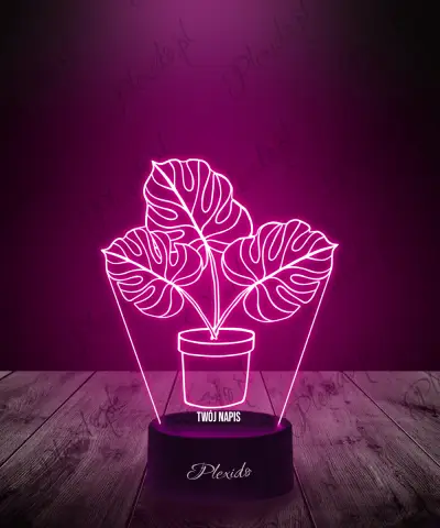 Lampka LED 3D Plexido Kwiaty Monstera - 1