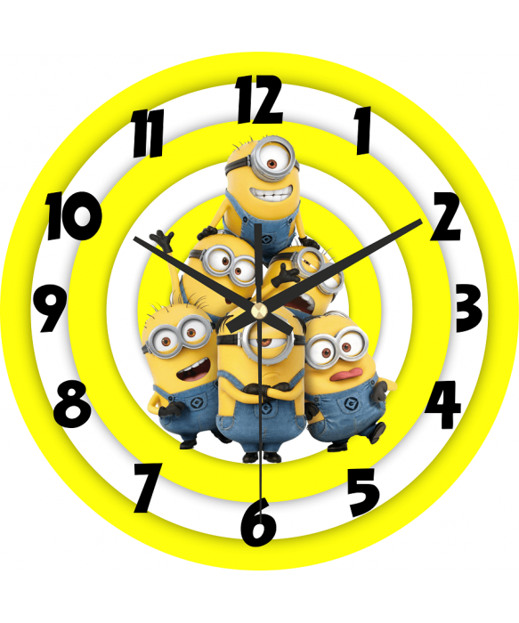 Zegar Ścienny dla Dzieci Plexido Bajka Minionki Kevin Bob Stuart - 1