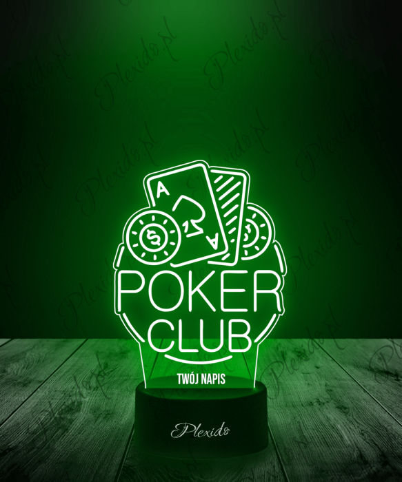 Lampka LED 3D Plexido Hazard Poker Club - 1