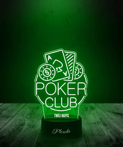 Lampka LED 3D Plexido Hazard Poker Club - 1