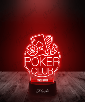 Lampka LED 3D Plexido Hazard Poker Club - 3