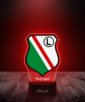 Lampka LED 3D Plexido z Nadrukiem Herb Legia Warszawa - 3