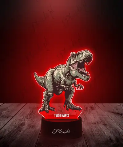 Lampka LED 3D Plexido z Nadrukiem Dinozaur Tyranozaur T-Rex - 1