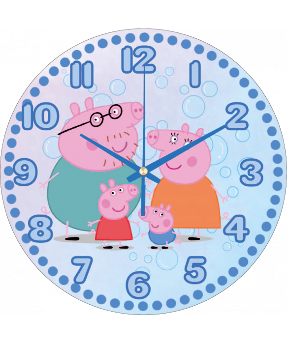 Zegar Ścienny dla Dzieci Plexido Świnka Peppa Rodzina - 1