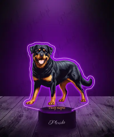 Lampka LED 3D Plexido z Nadrukiem Pies Rottweiler - 1