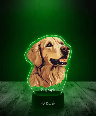 Lampka LED 3D Plexido z Nadrukiem Pies Golden Retrieve - 1