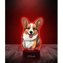 Lampka LED 3D Plexido z Nadrukiem Pies Corgi - 1