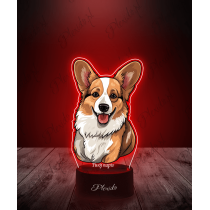 Lampka LED 3D Plexido z Nadrukiem Pies Corgi - 1