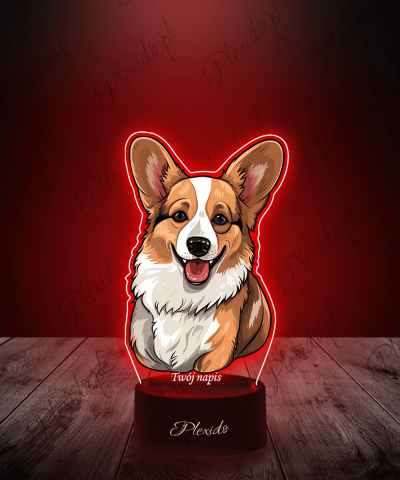 Lampka LED 3D Plexido z Nadrukiem Pies Corgi - 1