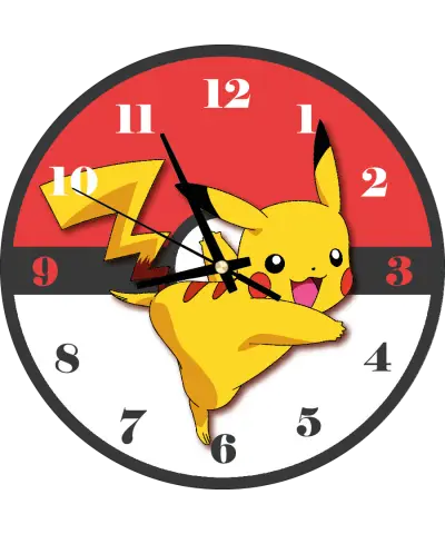 zegar_ścienny_dla_dzieci_plexido_pokemony_pikachu