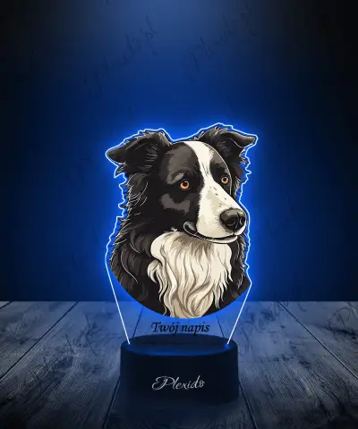 Lampka LED 3D Plexido z Nadrukiem Pies Border Collie - 1