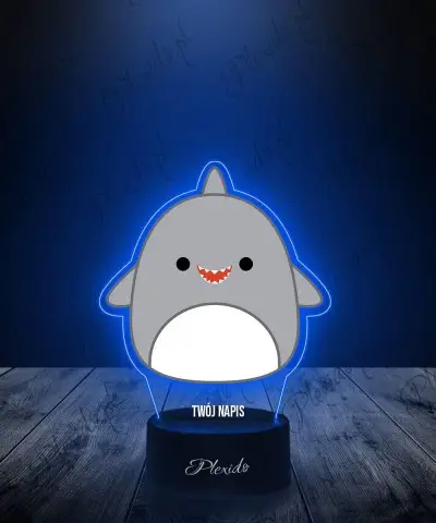 Lampka LED 3D Plexido z Nadrukiem Squishmallows Rekin - 1