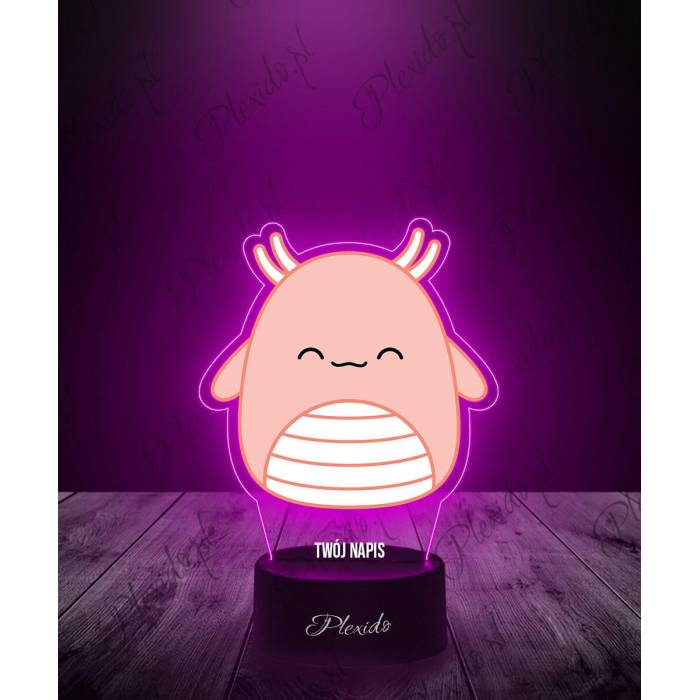 Lampka LED 3D Plexido z Nadrukiem Axolotl Squishmallows - 1