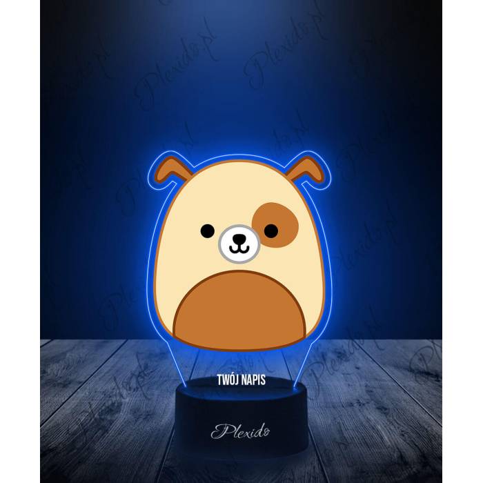 Lampka LED 3D Plexido z Nadrukiem Squishmallows Pies - 1