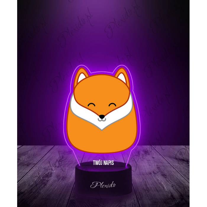 Lampka LED 3D Plexido z Nadrukiem Squishmallows Lis - 1