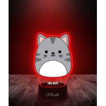 Lampka LED 3D Plexido z Nadrukiem Squishmallows Kot - 1