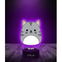 Lampka LED 3D Plexido z Nadrukiem Squishmallows Kot - 3