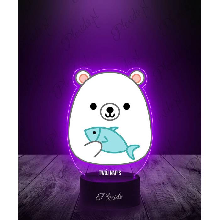 Lampka LED 3D Plexido z Nadrukiem Squishmallows Niedźwiadek - 1