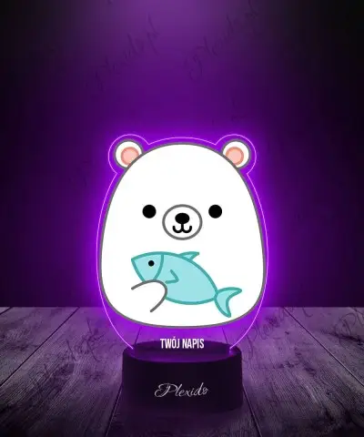 Lampka LED 3D Plexido z Nadrukiem Squishmallows Niedźwiadek - 1