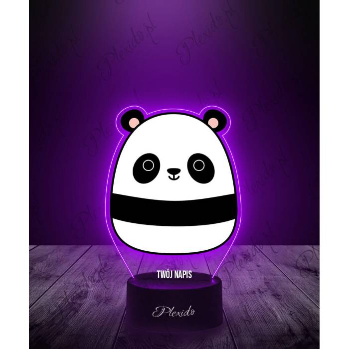 Lampka LED 3D Plexido z Nadrukiem Squishmallows Panda - 1