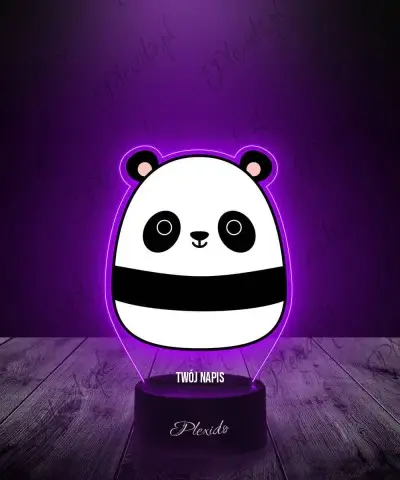 Lampka LED 3D Plexido z Nadrukiem Squishmallows Panda - 1