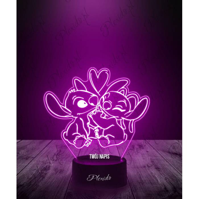 Lampka LED 3D Plexido Stich i Angel Bajka - 1