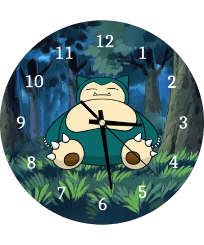 zegar_ścienny_dla_dzieci_plexido_pokemony_snorlax