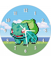 zegar_ścienny_dla_dzieci_plexido_pokemony_bulbasaur