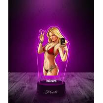 Lampka LED 3D Plexido z Nadrukiem Gra GTA V Blonde Girl - 3