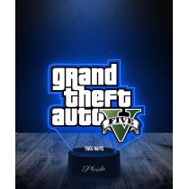 Lampka LED 3D Plexido z Nadrukiem GTA V Logo - 1