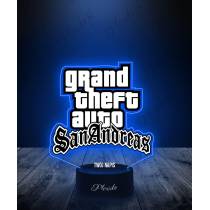 Lampka LED 3D Plexido z Nadrukiem Gra GTA San Andreas Logo - 1