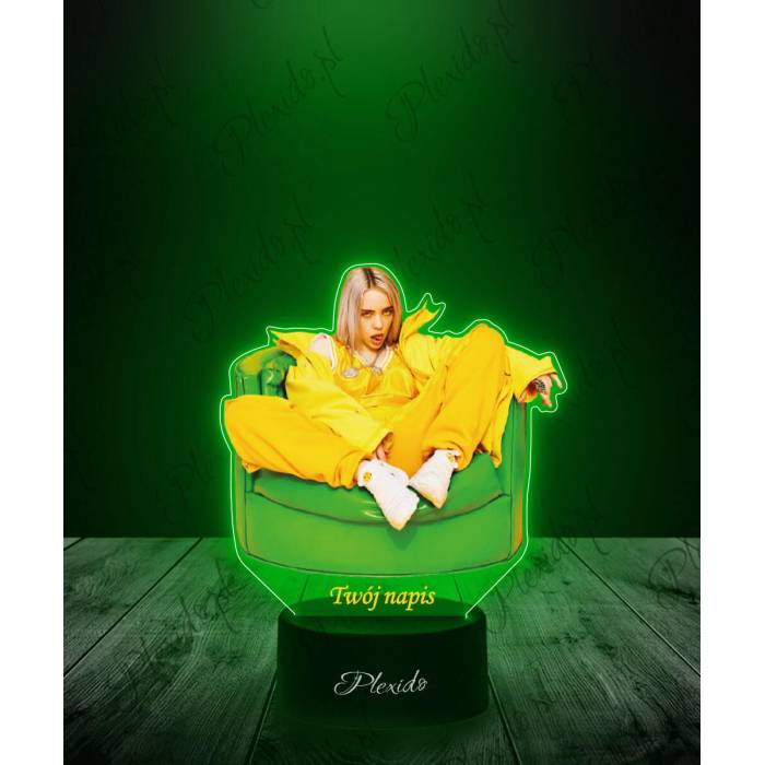 Lampka LED 3D Plexido z Nadrukiem Piosenkarka Billie Eilish - 1