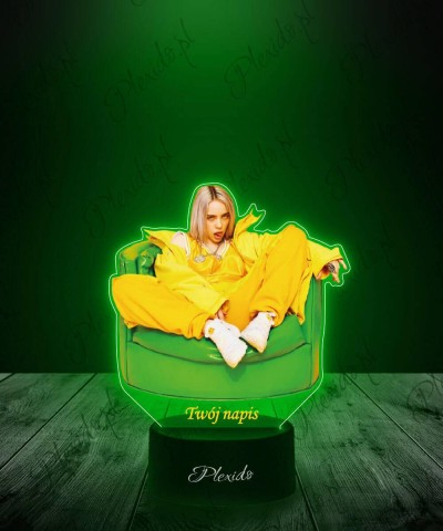 Lampka LED 3D Plexido z Nadrukiem Piosenkarka Billie Eilish - 1