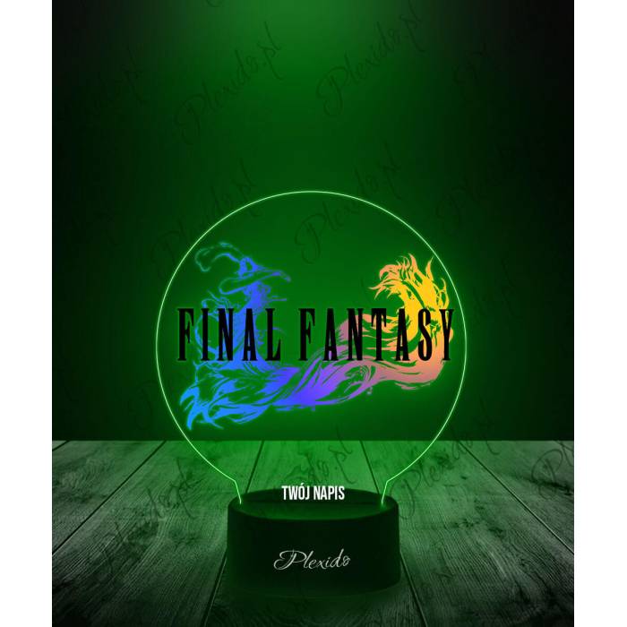 Lampka LED 3D Plexido z Nadrukiem Gra Final Fantasy Logo - 1