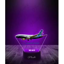 Lampka LED 3D Plexido z Nadrukiem Samolot Boeing 737 - 1