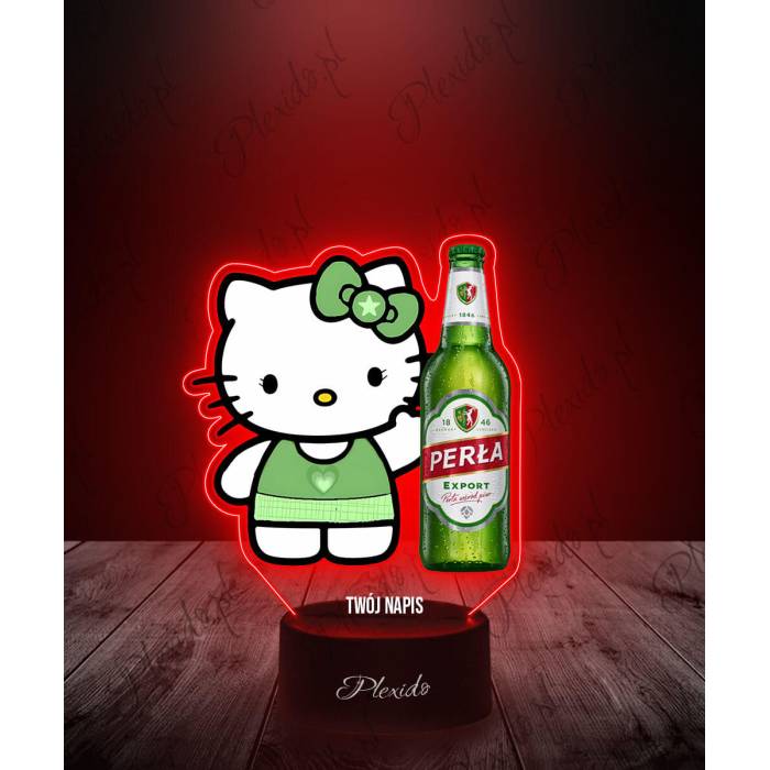 Lampka LED 3D Plexido z Nadrukiem Hello Kitty z Piwem - 1