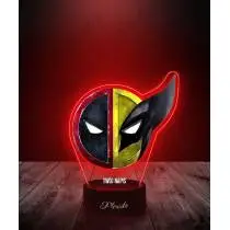 Lampka LED 3D Plexido z Nadrukiem Film Deadpool i Wolverine - 3