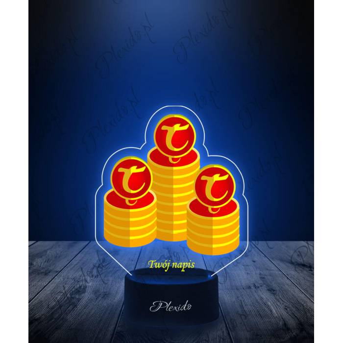 Lampka LED 3D Plexido z Nadrukiem Gra Tibia Coins - 1