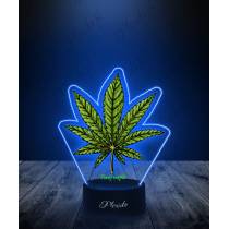 Lampka LED 3D Plexido z Nadrukiem Liść Konopii Marihuana - 1