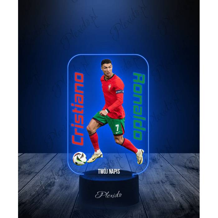 Lampka LED 3D Plexido z Nadrukiem Cristiano Ronaldo Sportowiec - 1