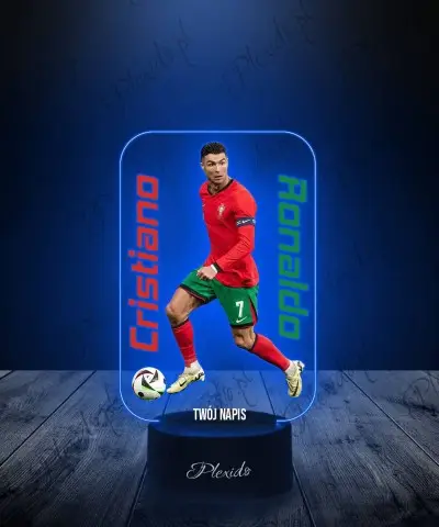 Lampka LED 3D Plexido z Nadrukiem Cristiano Ronaldo Sportowiec - 1