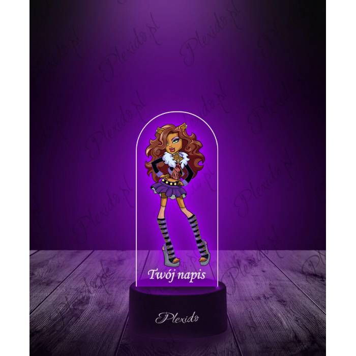 Lampka LED 3D Plexido z Nadrukiem Monster High Clawdeen Wolf - 1